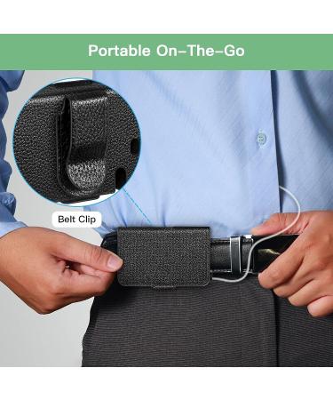 MedMax PU Leather Protective Case for Tandem T Slim X2 Insulin Pumps - Black | Lightweight Diabetic Storage with Belt Clip - Buy Online on GoSupps.com