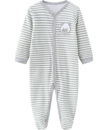 MAMIMAKA Cotton Footed Pajamas for Boys and Girls | 3-6 Months | Long Sleeve | Color4 - Buy Online on GoSupps.com