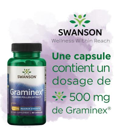 Swanson Graminex Flower Pollen Extract (Flower Pollen Extract) 500mg Rye 60 Capsules High Dosed Lab Tested Soy Free Gluten Free Non-GMO - Buy Online on GoSupps.com