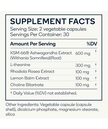 Calm - Natural Stress Relief & Mood Support Supplement - Ashwagandha Lemon Balm L-Theanine - 60 Vegan Capsules (Calm) Calm 60 Count (Pack of 1) - Buy Online on GoSupps.com