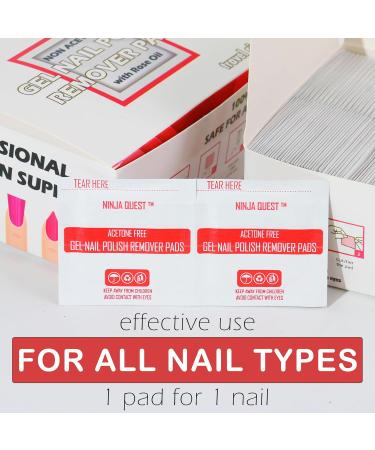 Nail Polish Remover Pads - 200 Pack Non Acetone Wipes for Home & Professional Use - Individually Wrapped Travel Kit - Buy Online on GoSupps.com