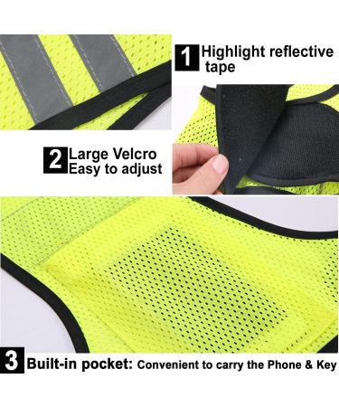 High Visibility Reflective Night Running Vest | Adjustable Strap | Lightweight & Breathable | Safety for Running, Jogging, Cycling, Hiking, Walking - Yellow - Buy Online on GoSupps.com