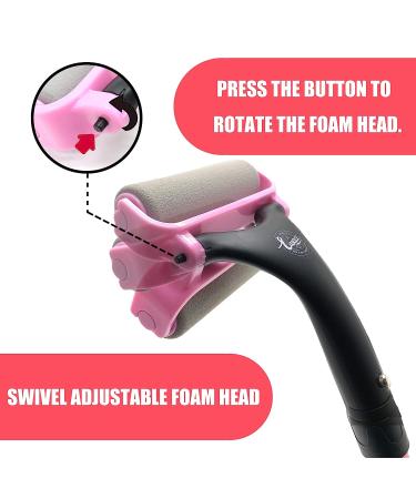 EASACE Long Handle Lotion Applicator for Back & Body - 21.5 inch Adjustable Roller with 2 Replacement Heads (Pink) - Ideal for Back Self-Application - Buy Online on GoSupps.com
