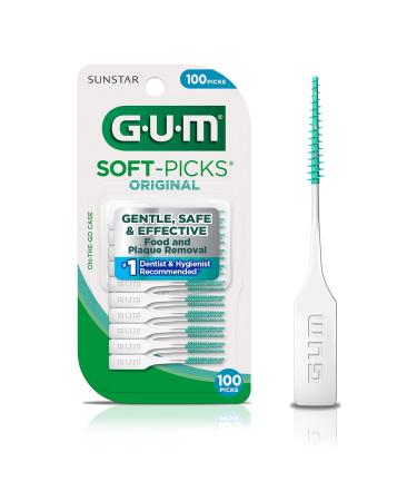 GUM - 6326RA Soft-Picks Original Dental Picks, 100 Count 100 Count (Pack of 1)