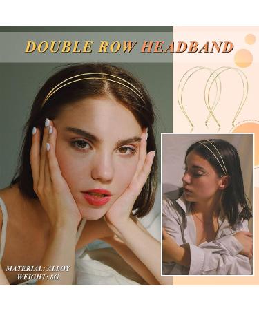 Syhood 4 Pieces Thin Double Wire Metal Headbands for Women - Gold Wedding Hair Accessories - Buy Online on GoSupps.com