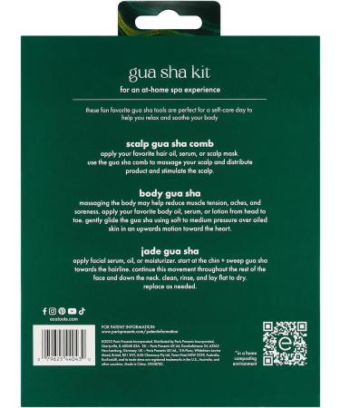 EcoTools Limited Edition Gua Sha Kit Scalp Body & Face Jade Stone Gua Shas Sculpt Depuff & Massage 3 Piece Gift Set Gua Sha Set 3CT - Buy Online on GoSupps.com