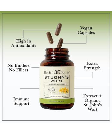 Herbal Roots Mood Duo Organic St. John's Wort and Ashwagandha Supplement Natural Mood Support Non-GMO - Buy Online on GoSupps.com