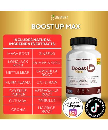 GREENVIFY Boost Up Max Male Health Supplement with Calcium Zinc & Proprietary Blend for Vitality & Strength 180 Capsules (3 Pack) - Buy Online on GoSupps.com