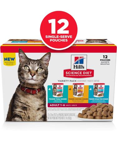 Hill's Science Diet Wet Cat Food Pouches Variety Pack 12 Count - 1 Pack - Buy Online on GoSupps.com