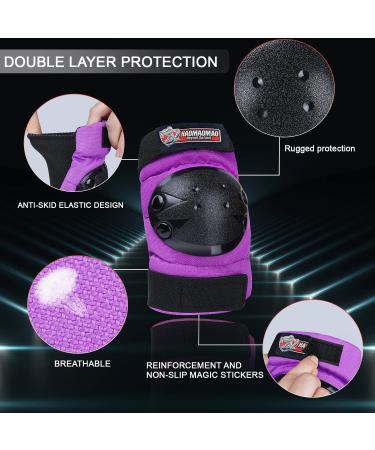 Haomaomao Adult/Child Protective Gear Set for Skateboarding, Cycling, and Roller Skating - Purple/Black (Medium) - Buy Online on GoSupps.com
