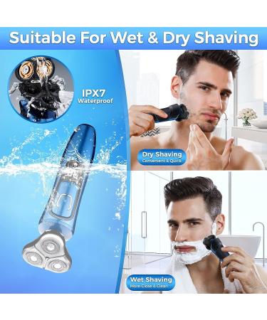 Men's Electric Razor for Shaving - Rechargeable Wet Dry Shaver - Cordless Rotary Design - Travel-Friendly - Waterproof - Buy Online on GoSupps.com
