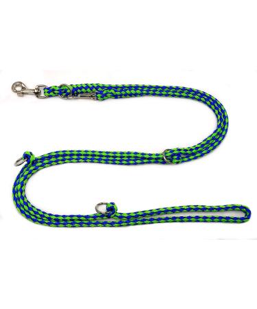 Dog leash double leash training leash for medium dogs up to 45 kg over 39 colors very stable (3.50 m Miami) 3.50 m blue-green