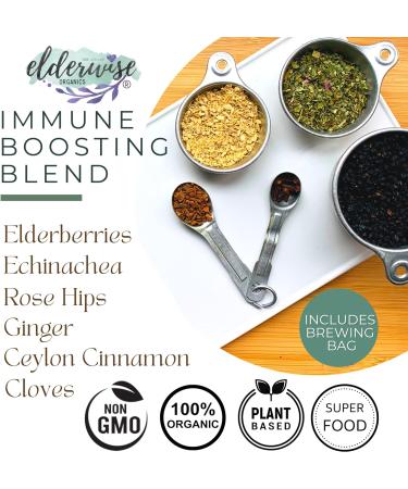 Elderberry Syrup Kits 2X - Organic DIY Ingredients - Elderberries, Rosehips, Ginger, Echinacea - 16oz - Brewing Bag - Elderwise Organics - Buy Online on GoSupps.com