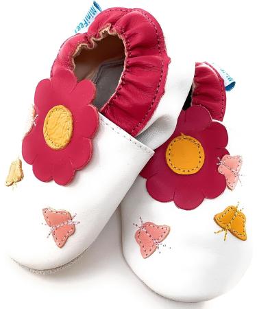 MiniFeet Premium Soft Leather Baby Shoes - Buy 4 Pairs, Get 1 Free! Toddler Shoes - Pink Flower Design - 0-6 Months to 4-5 Years - Buy Online on GoSupps.com