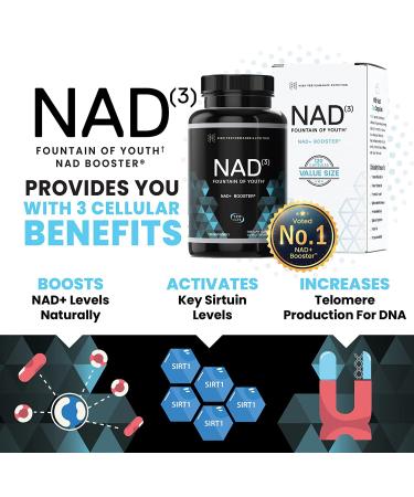 HPN Supplements NAD3 NAD+ Booster | Value Size 2 Month Supply | Clinically Proven & Independently Tested - Metabolic Repair | 311 mg per Serving - 120 Capsules - Buy Online on GoSupps.com