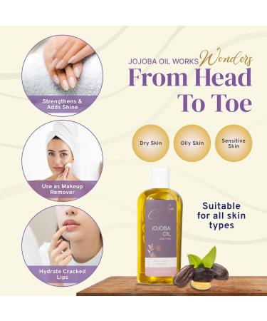 Nora Ross Jojoba Oil - Relaxing Massage & Rejuvenating Aromatherapy Oil | Nourishing Essential Oil for Skin Hair & Nails | 4 Oz Dry Skin Body Oil - Buy Online on GoSupps.com