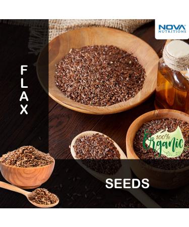 Nova Nutritions Certified Organic Whole Flax Seeds 16oz - Premium Quality Superfood - Buy Online on GoSupps.com