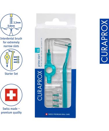 Curaprox Interdental Brush Set CPS 06 Prime Start - 5 Brushes 0.6mm Turquoise Starter Set for Effective Oral Care - Buy Online on GoSupps.com