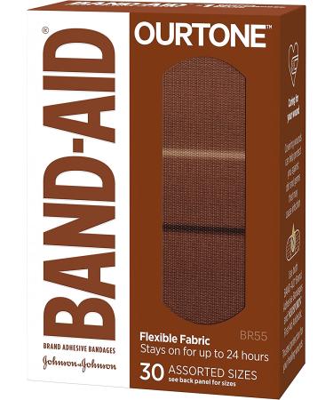 Band-Aid Brand Ourtone Flexible Fabric Adhesive Bandages - 30 Count, Assorted Sizes | Quilt-Aid Pad for Painful Wounds | Flexible Protection & Care for Minor Cuts & Scrapes - Buy Online on GoSupps.com