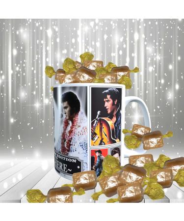 Presley King of Rock n Roll Personalised Music Icon Mug with Choice of Sweets Gift - Buy Online on GoSupps.com