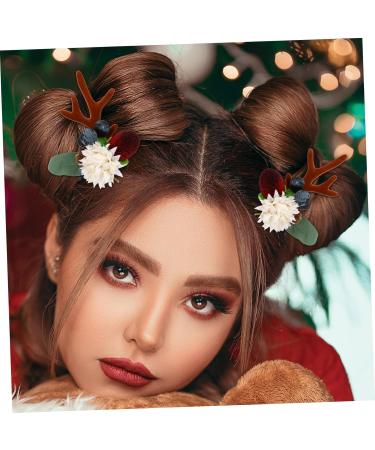 ABOOFAN 4 Pairs Reindeer Antler Hair Clip Christmas Characters Hairpin Reindeer Hairpin Reindeer Antlers Hair Clips Barrettes for Women Christmas Hair Decorations Accessories Fairy Child - Buy Online on GoSupps.com