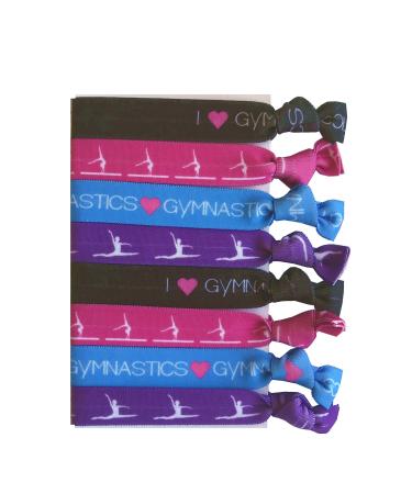 8 Piece Gymnastics Gift Hair Elastics - Gymnastics Gifts for Gymnasts, Women, Girls, Gymnastics Coaches, Gymnastics Classes, Girls Gymnastics, Gymnastics Equipment for Kids, Gymnastics Equipment