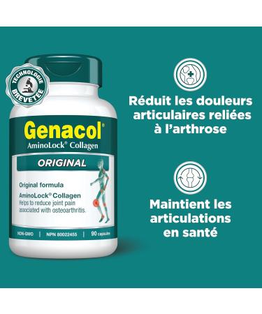Genacol Collagen Supplement | Helps Relieve Joint Pain from Osteoarthritis | Exclusive AminoLock Patented Collagen Peptides | Joint Pain Relief Supplement for Women and Men | GENACOL ORIGINAL 90 Capsules 90 count (Pack of 1) - Buy Online on GoSupps.com