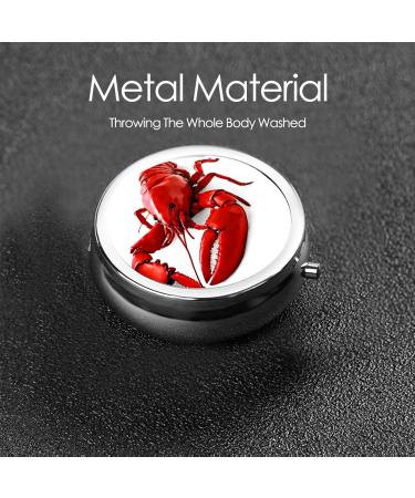 Shop Glutton Shrimps Round Pill Box - 3 Compartment Portable Travel Medicine Organizer | Decorative Mini Pocket Holder for Vitamins & Tablets - Buy Online on GoSupps.com