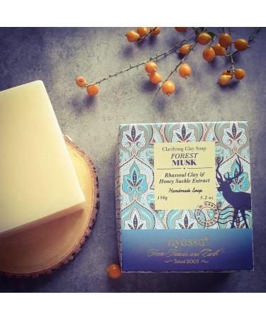 Buy Nyass.a Forest Musk Bathing Soap - Luxurious Handmade 150g for Men & Women | Organic Sweet Almond Oil & Honeysuckle Extract | Musky Fragrance | All Skin Types - Buy Online on GoSupps.com