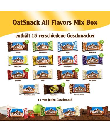 Energy OatSnack Bars MIX Box - Handmade Oatmeal Carbohydrate Bars (15 Bars | 980g) - International Shipping Available - Buy Online on GoSupps.com
