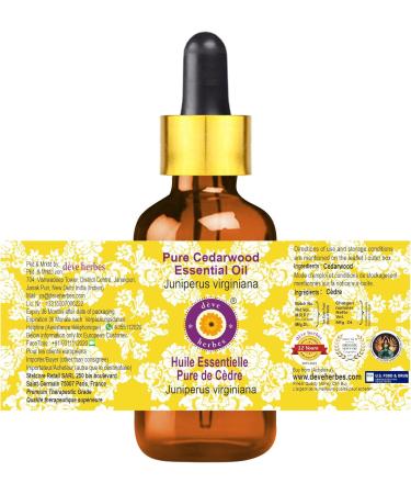 Deve Herbes Pure Cedarwood Essential Oil (Juniperus virginiana) with Glass Dropper Steam Distilled (Pack of Two) 100ml X 2 (6.76 oz) - Buy Online on GoSupps.com
