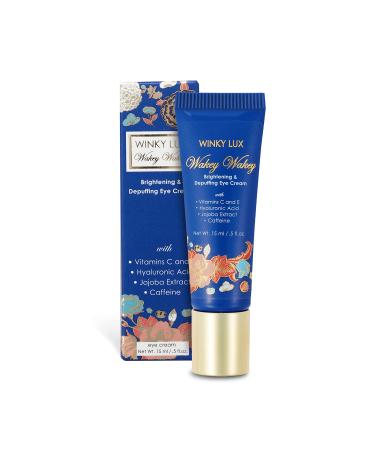 Winky Lux Wakey Wakey Eye Cream Brightening Eye Cream Puffy Eyes Treatment with Vitamin C Vitamin E Caffeine and Jojoba Oil