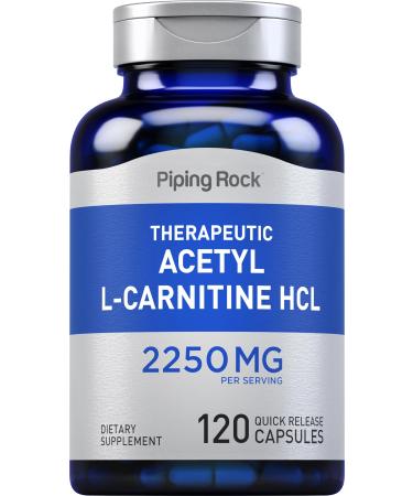 Piping Rock Acetyl L-Carnitine | 2250 mg | 120 Capsules | Therapeutic HCL Supplement | Non-GMO Gluten Free