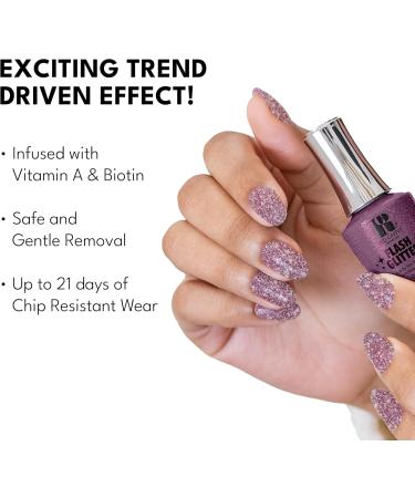 Red Carpet Manicure Flash Glitter Gel Polish | Infused with Vitamin A & Biotin | I'm Made To Sparkle | Mauve Pink Glitter Nail Gel Colour | 0.3 Fl. Oz. - Buy Online on GoSupps.com