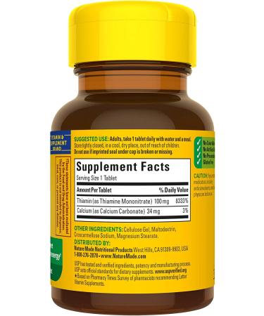 Vitamin B1 100mg Tablets - 100 Count for Metabolic Health | Essential Supplement for Energy & Wellness - Buy Online on GoSupps.com