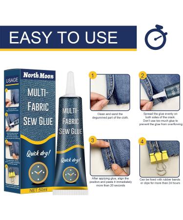Fabric Repair Glue - Fast Dry Adhesive for Jeans, Pants, Denim, Leather - Washable & Clear - Sewing and Printing - Buy Online on GoSupps.com