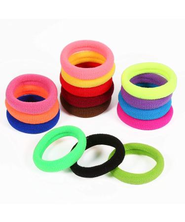 120 Pcs Multicolor Toddler Hair Ties for Girls - Elastic Cotton Ponytail Holders (15 Colors) - Buy Online on GoSupps.com
