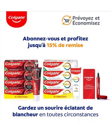 COLGATE - Max White One Toothpaste - Clinically Tested to Remove Up to 100% of Surface Stains - Pack of 2 x 75 ml - Buy Online on GoSupps.com