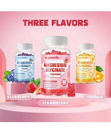 Magnesium Glycinate Gummies 1000mg - Sugar Free Magnesium Potassium Supplement with Vitamin D B6 CoQ10 for Calm Mood & Sleep Support - 60 Strawberry Gummies Strawberry 60 Count (Pack of 1) - Buy Online on GoSupps.com