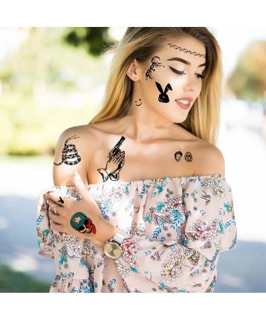 Zeecdatoo 12 Sheets Post Malone Face Tattoos - Ideal for Halloween, Cosplay, Costumes, and Parties - Buy Online on GoSupps.com