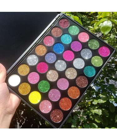 VERONNI Pro 35 Color Glitter Shimmer Eyeshadow Makeup Palette - Stage-Worthy Pigment for Stunning Eye Looks - Buy Online on GoSupps.com