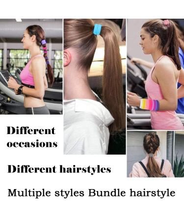 Ivylife Colored Hair Ties - 40 Cotton Elastic Bands for Thick Curly Hair | Metal-Free Women's & Girls' Ponytail Holders - Buy Online on GoSupps.com