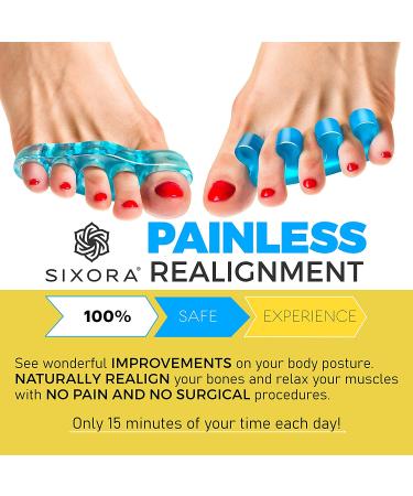Sixora Premium Gel Toe Separators for Overlapping Toes - Toe Straighteners, Spacers, Hammer Toe & Bunion Corrector - Correct Your Toes Naturally! - Buy Online on GoSupps.com