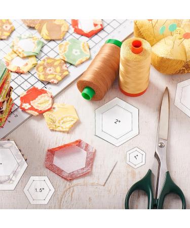 Hexagon Quilting Templates Set - 6 Pieces (1-5 Inch) with Seam Allowance - Acrylic for DIY Quilting Crafts - Buy Online on GoSupps.com