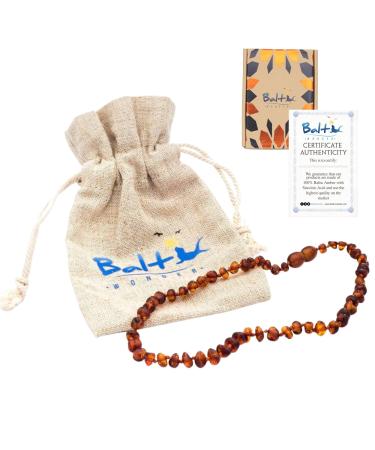 Baltic Wonder Baltic Necklaces (Baroque Polished Cognac) Certified as 100% Authentic Baltic Amber.