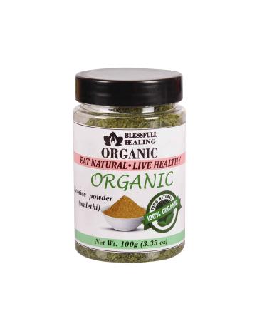 Blessfull Healing Organic Licorice Powder (Mulethi) 100 Gram Airtight Container (Packing May Vary) 100 Gram 3.35 oz