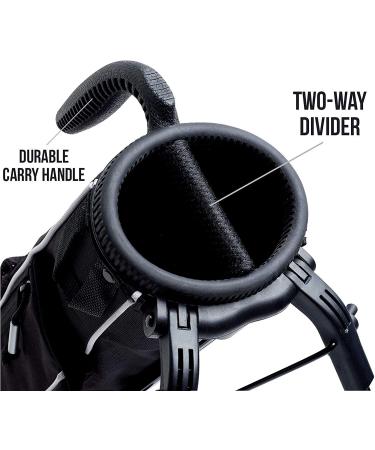 Sleek and Lightweight Sunday Golf Bag with Stand and Strap - Ideal for Pitch & Putt, Par 3, Executive Courses - Durable & Easy to Carry - 31.5 inches Tall (Black) - Buy Online on GoSupps.com