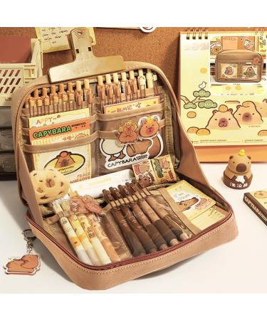 Flip Top Pencil Case Capybara Pencil Case Capybara Transparent Children's Pencil Case Multi-Layer Large Capacity Capybara Pencil Case (Brown) - Buy Online on GoSupps.com