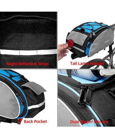 Lixada 13L Bicycle Rack Bag - Multifunctional Rear Seat Pannier for Cycling - Black - Buy Online on GoSupps.com