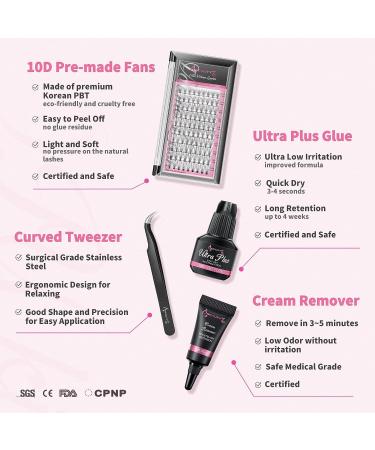 Beauty7 DIY Eyelash Extension Kit - Beginner Lash Kit for At-Home Application - 10D Cluster Lashes with Remover Cream, Adhesive Glue, and Curved Tweezer - Buy Online on GoSupps.com